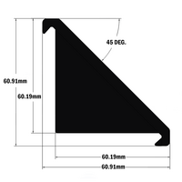 40-250-0 MODULAR SOLUTIONS ALUMINUM GUSSET<br>30MM X 60MM BLACK PLASTIC CAP COVER FOR 40-150-1, FOR A FINISHED APPEARANCE